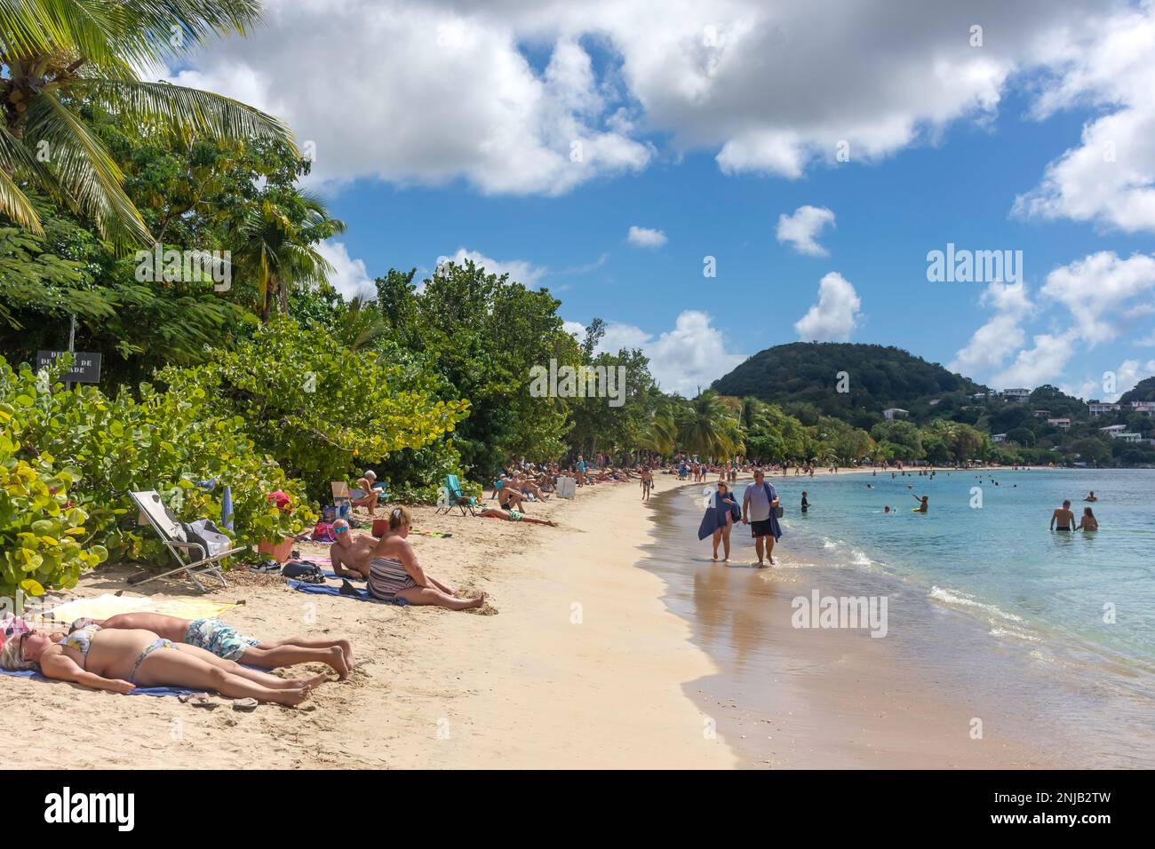 Beach view, Plage Municipale de SainteAnne, SainteAnne, Le Marin