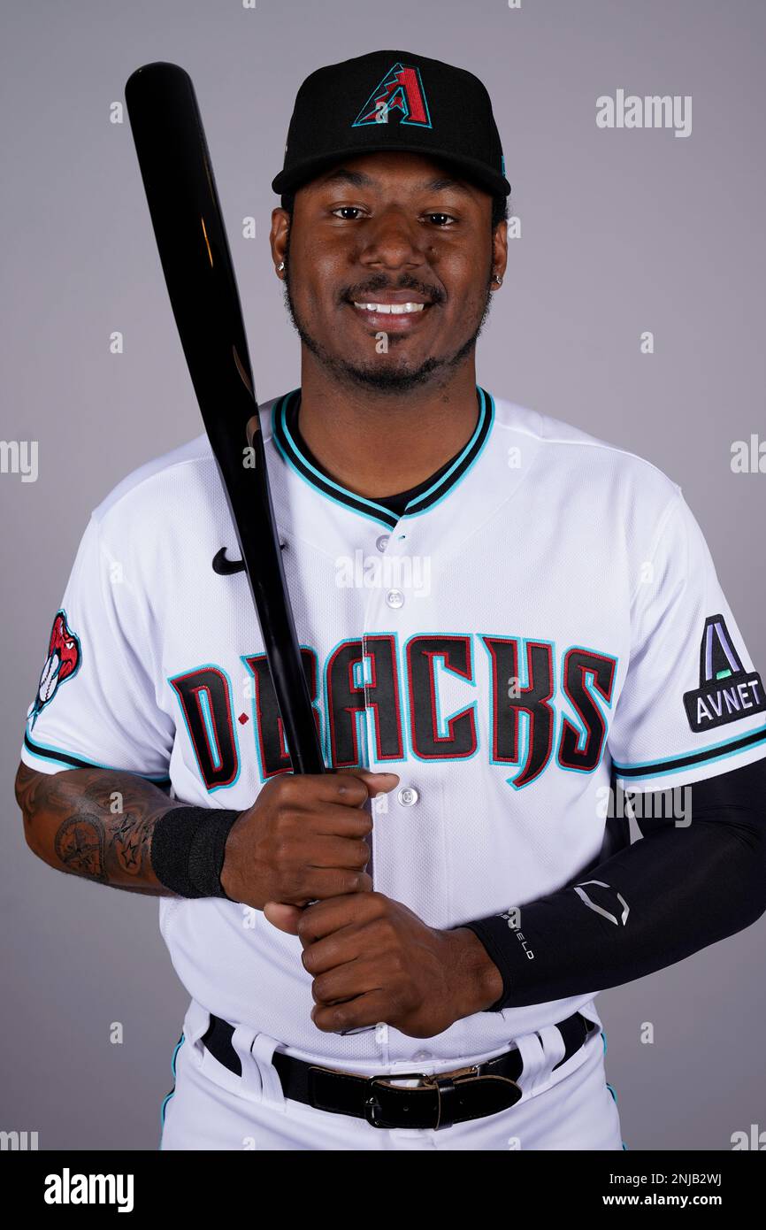 This is a 2023 photo of Arizona Diamondbacks right fielder Kyle Lewis. This  image reflects the Arizona Diamondbacks' active roster as of Wednesday,  Feb. 22, 2023, when this image was taken in