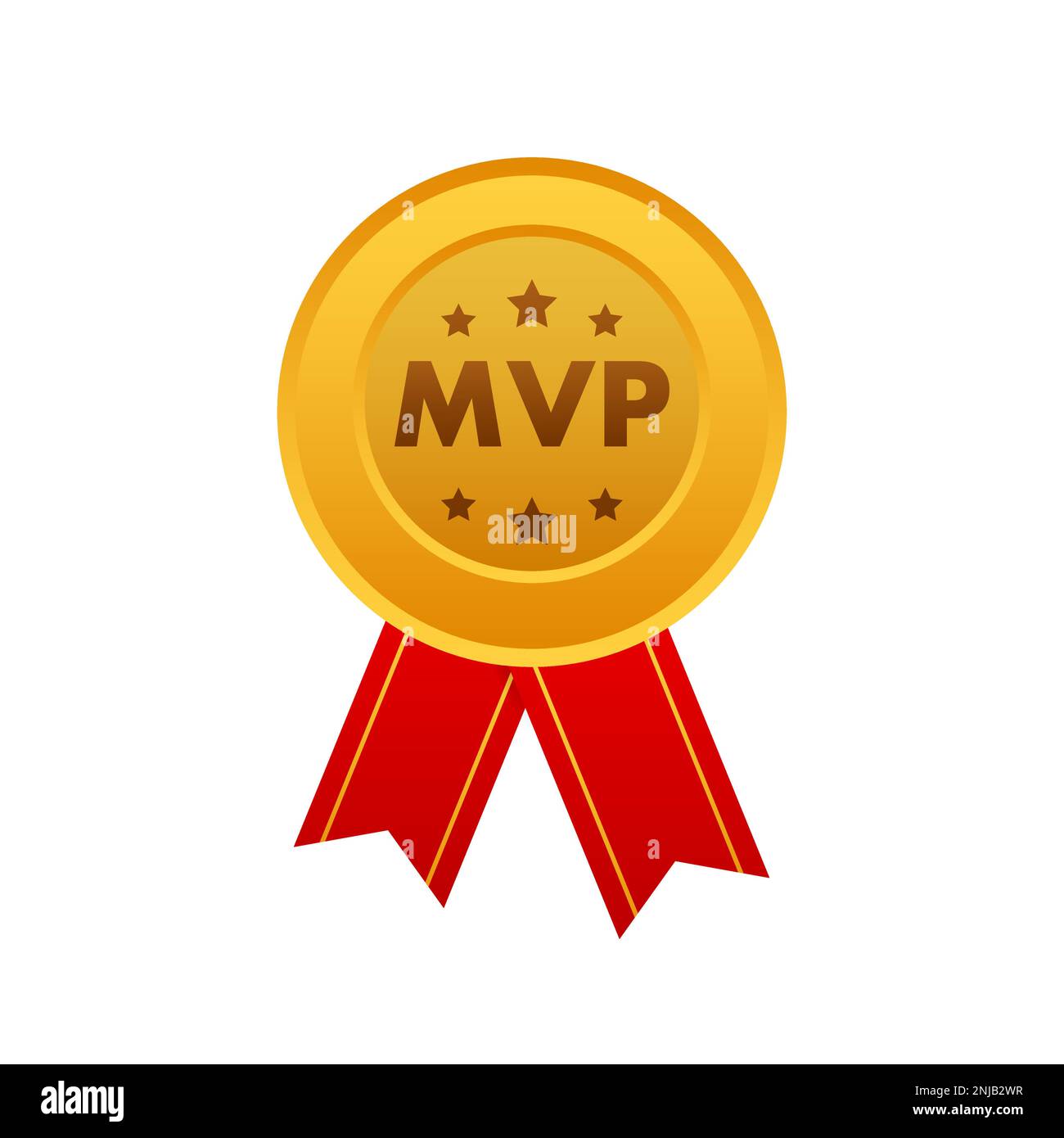MVP gold medal award. Most valuable player. Vector stock illustration