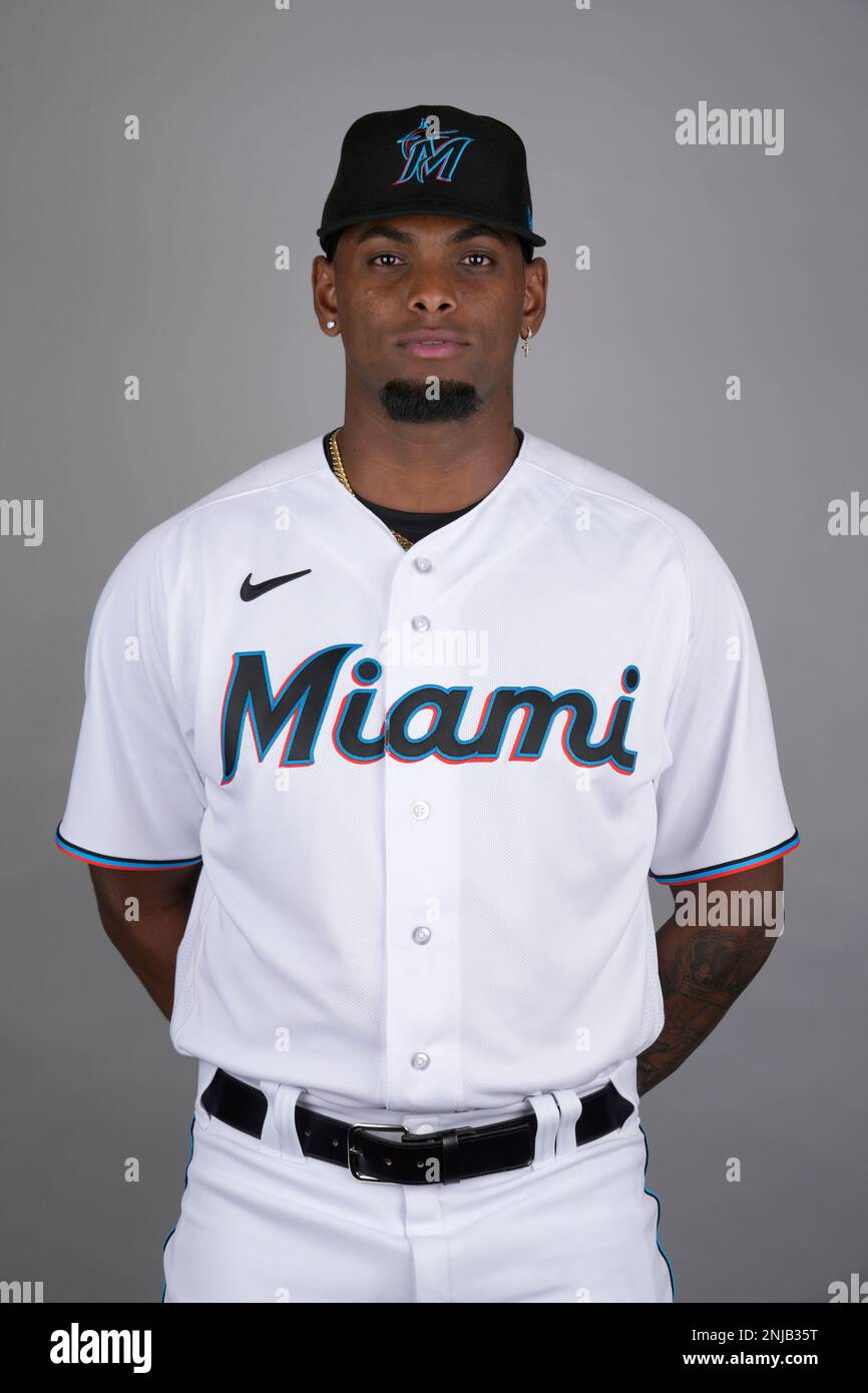 This is a 2023 photo of Edward Cabrera of the Miami Marlins baseball team.  This image reflects the Marlins active roster as of Wednesday, Feb. 22,  2023, when this image was taken. (