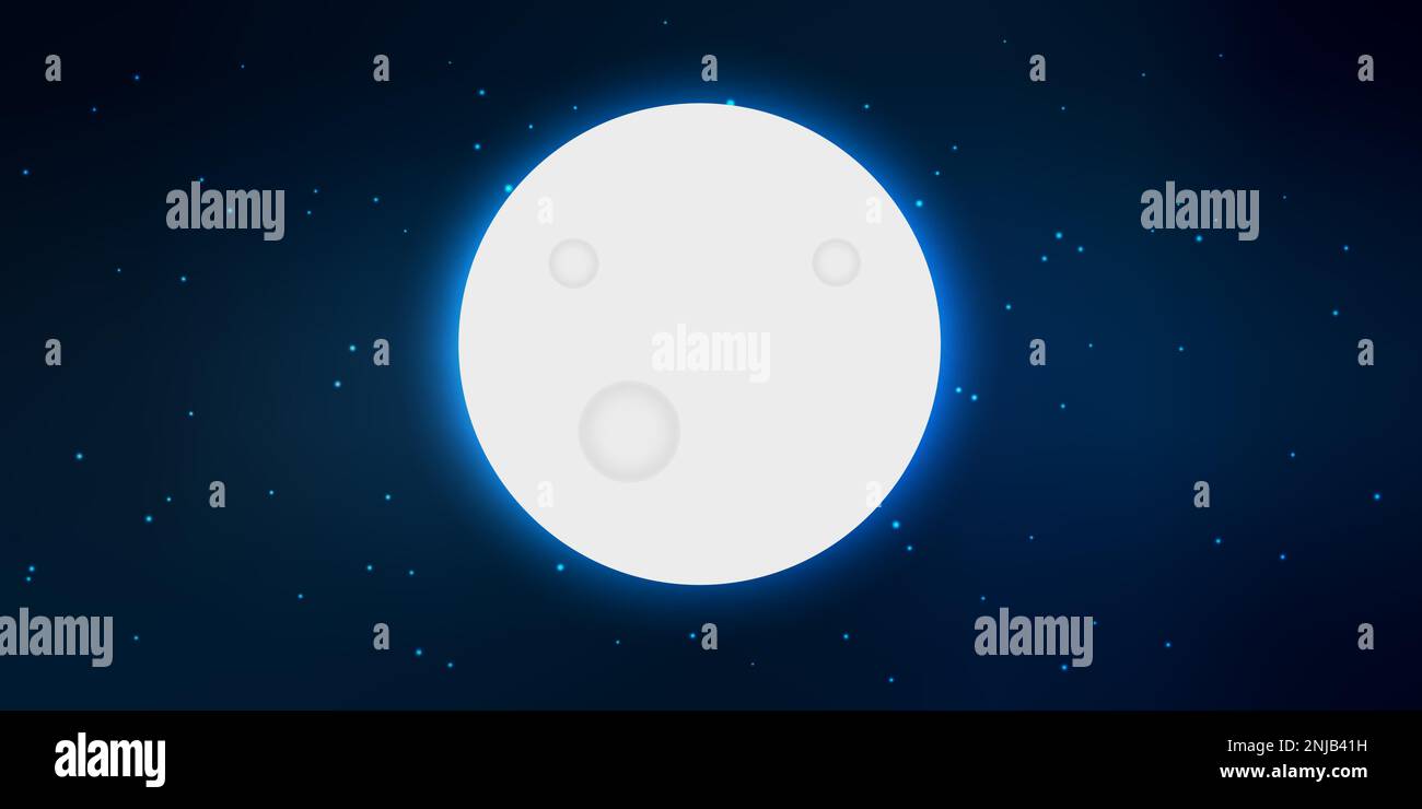 Vector illustration Full moon in the starry sky Stock Vector Image ...