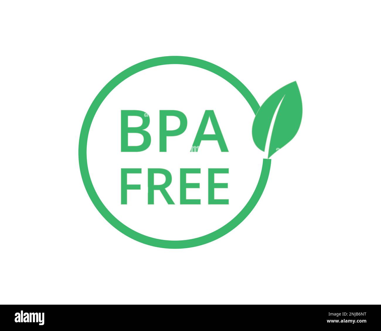 Green BPA free logo. Concept of packaging and regulations. Stock Vector