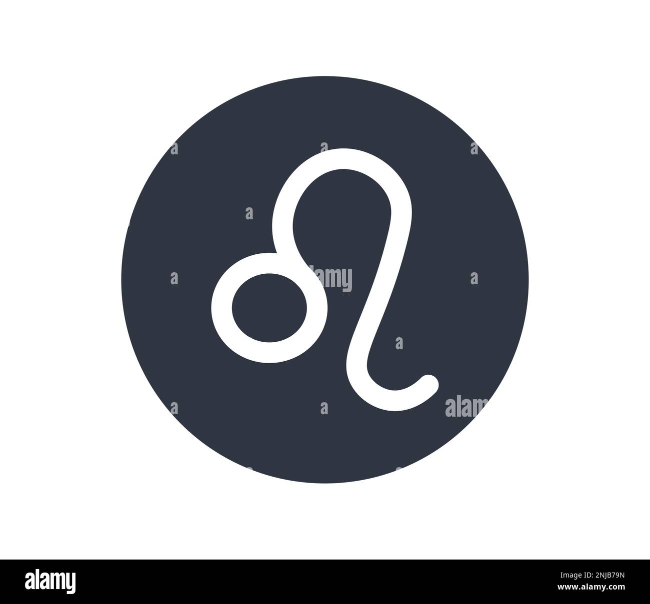 Isolated Leo astrological sign in a black circle.  Stock Vector