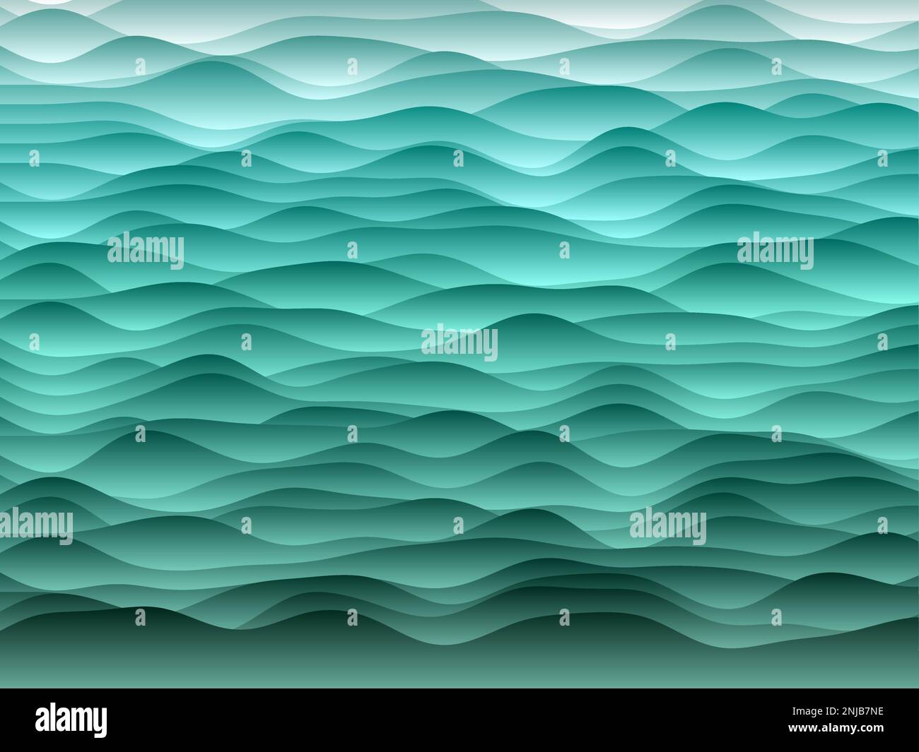 Abstract curves background. Smooth curves with gradients in teal colors