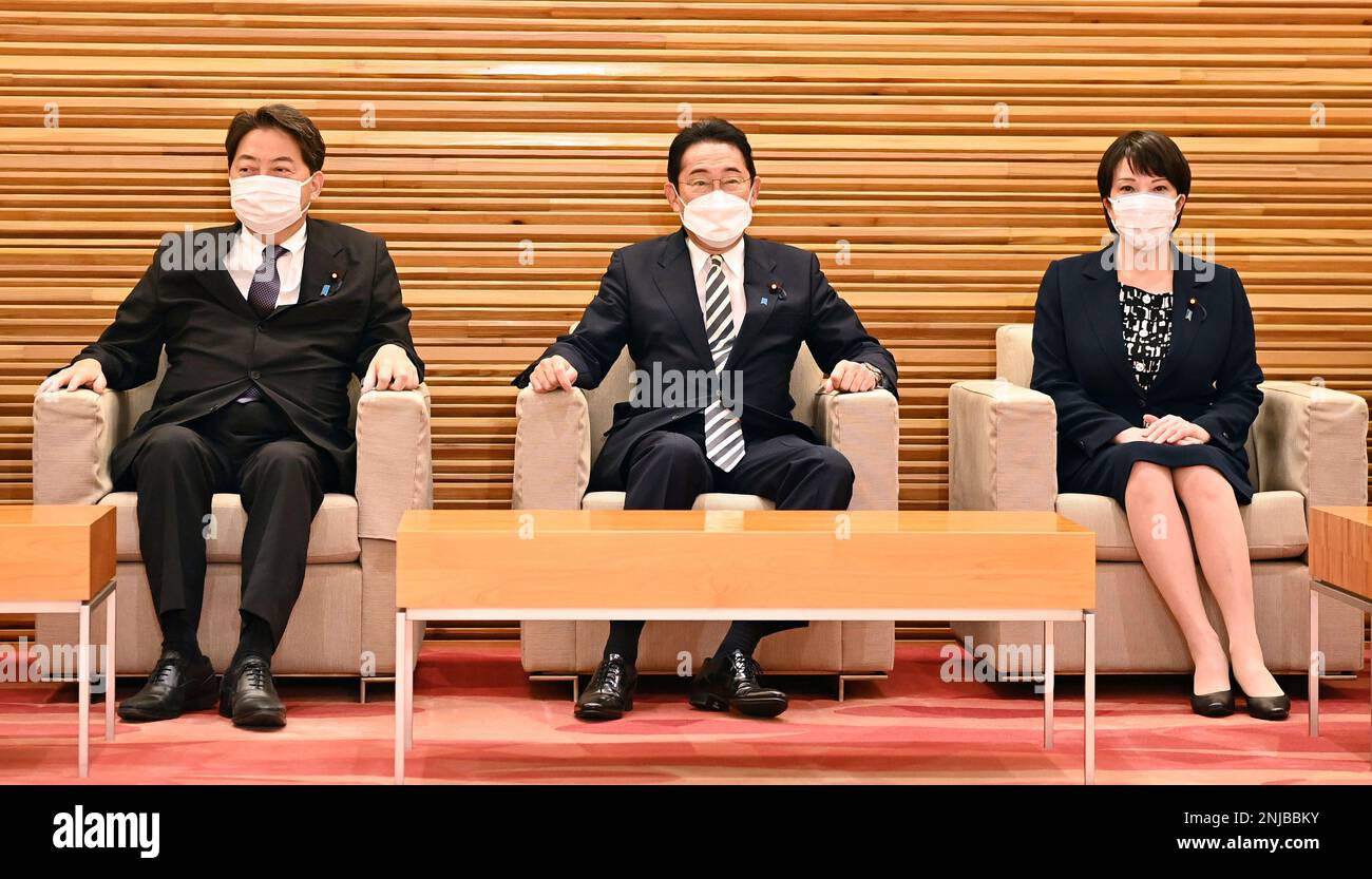 Japan's Prime Minister Fumio Kishida attends a cabinet meeting at the ...