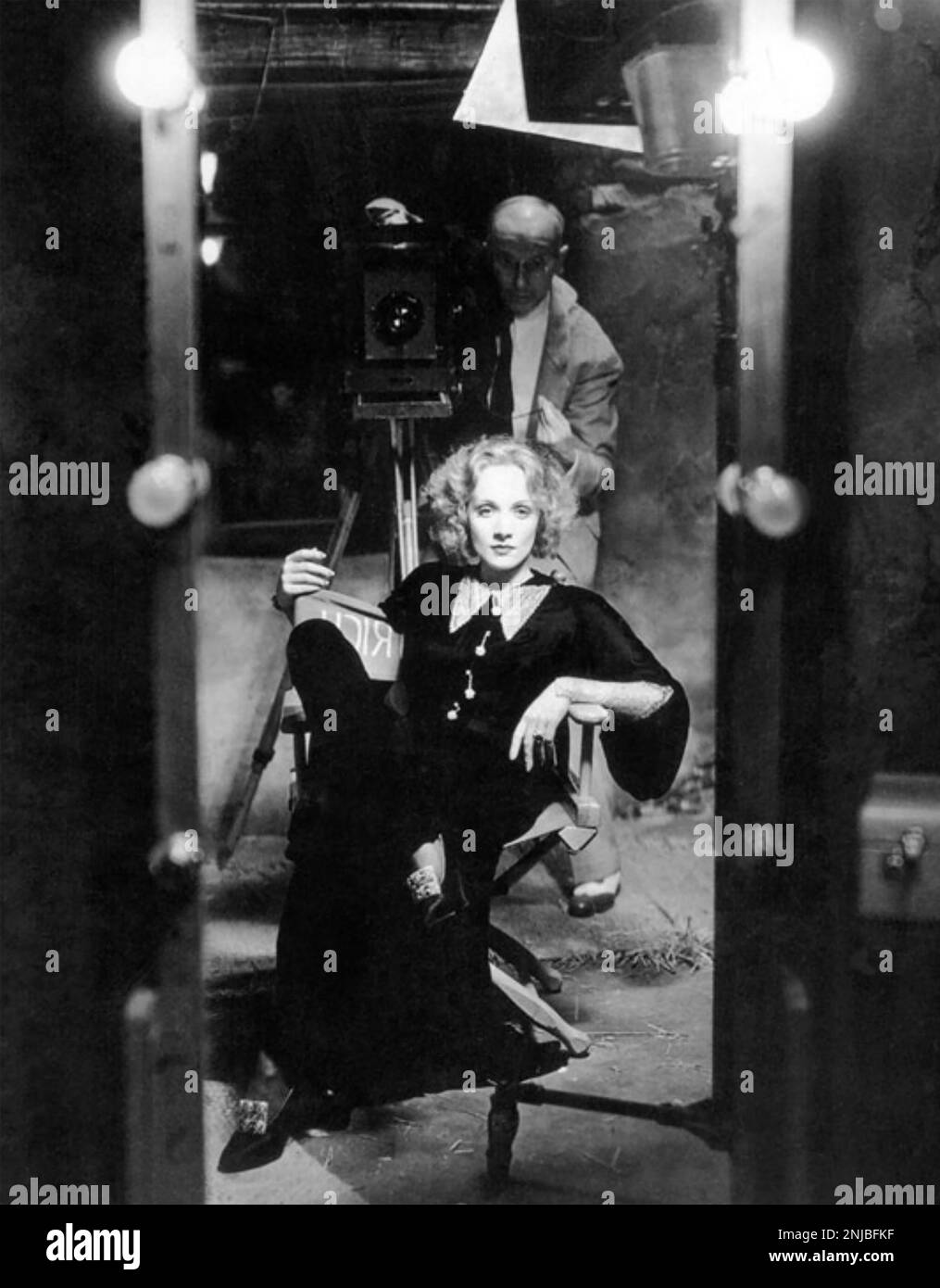 MARLENE DIETRICH (1901-1992) German/American film actress in 1931 while filming Shanghai Express Stock Photo