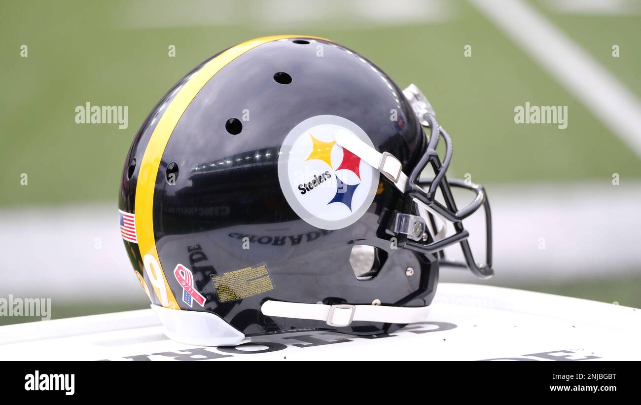 PITTSBURGH, PA - NOVEMBER 20: A photo of a Cincinnati Bengals Color Rush  helmet during the national football league game between the Cincinnati  Bengals and the Pittsburgh Steelers on November 20, 2022