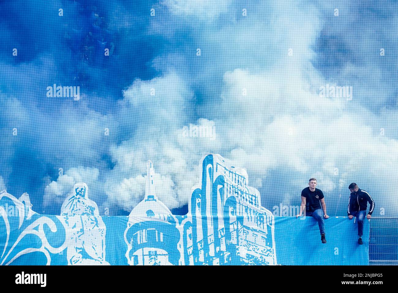 Darmstadt fans set off smoke bombs at FritzWalterStadion, in