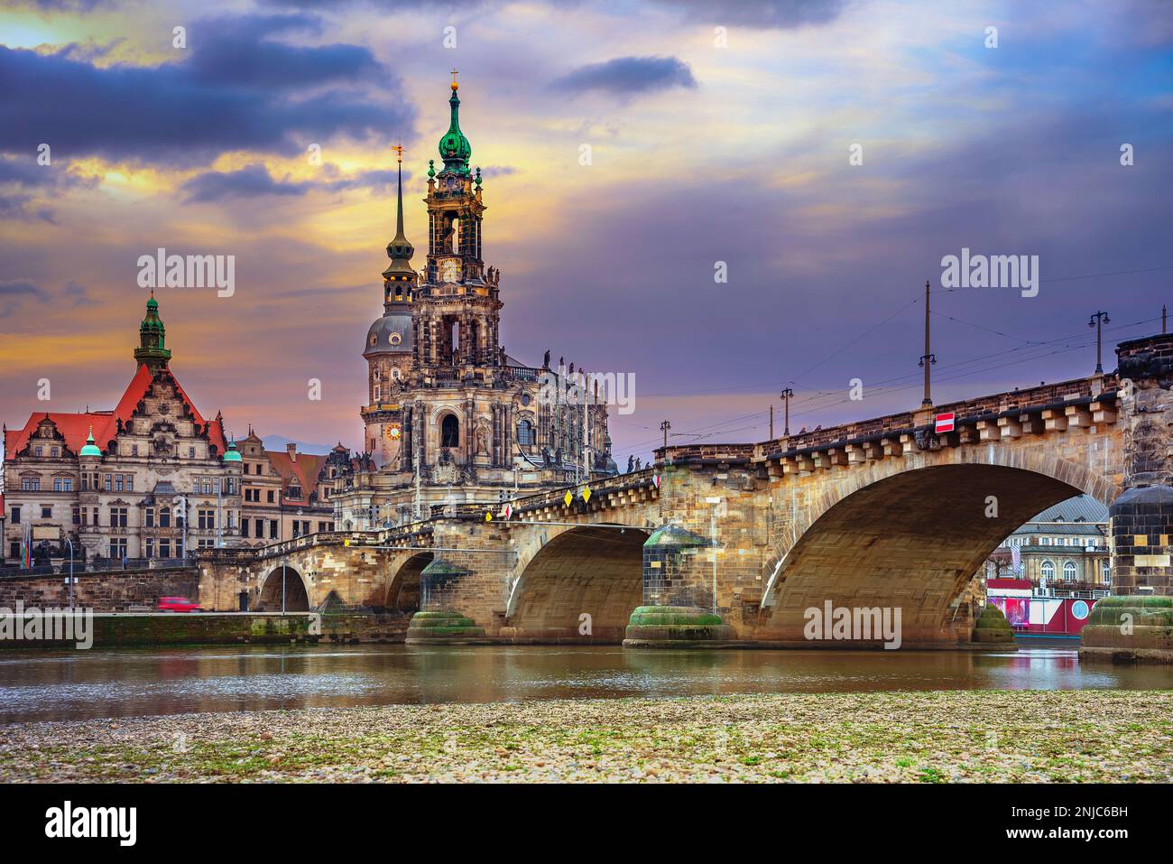 Old town of baroque Dresden, popular touristic attraction, Germany Stock Photo