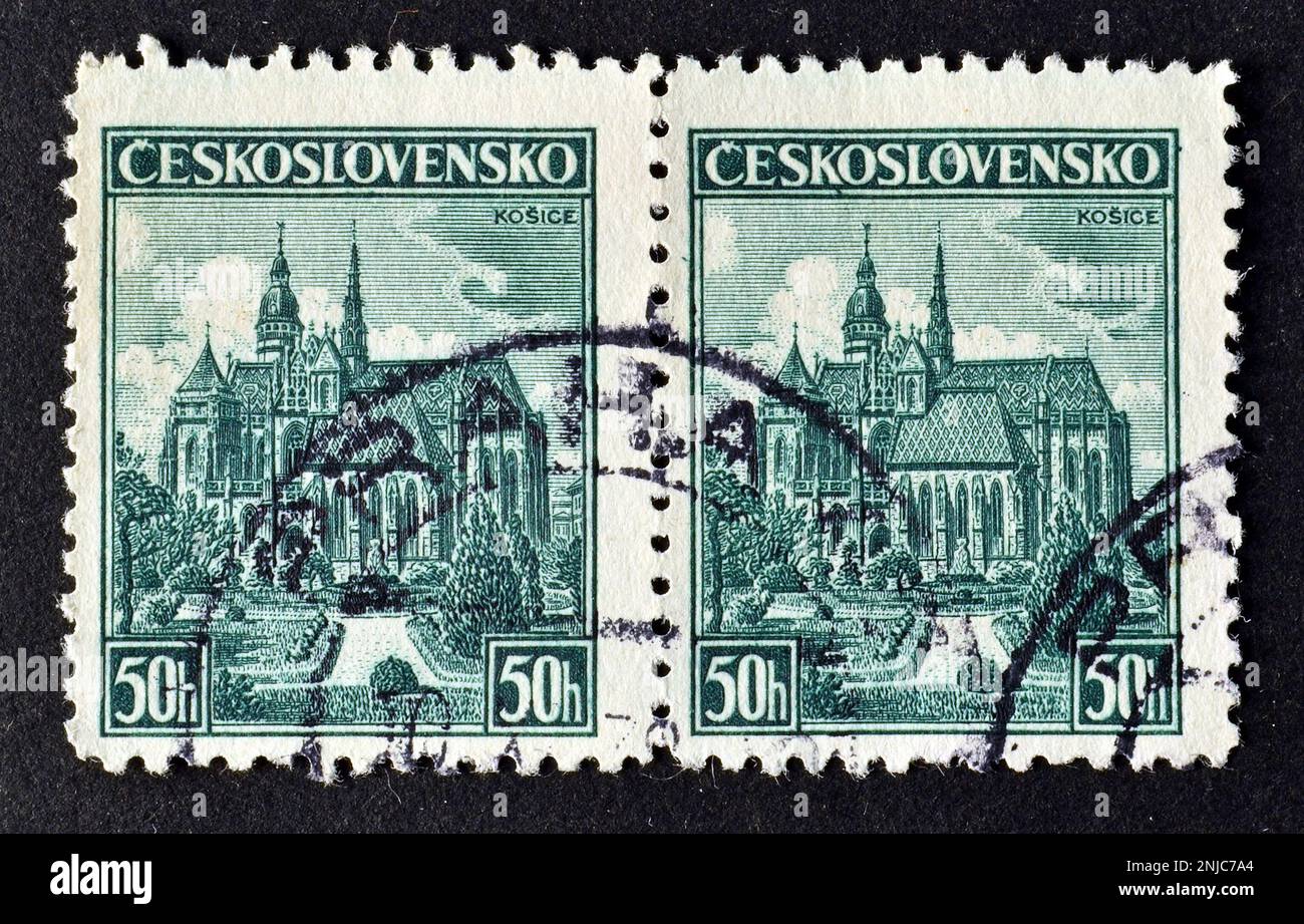 Postage stamp printed in czechoslovakia hi-res stock photography and images