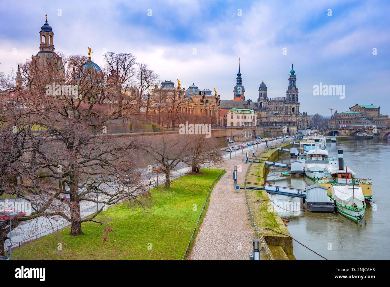 Old town of baroque Dresden, popular touristic attraction, Germany Stock Photo