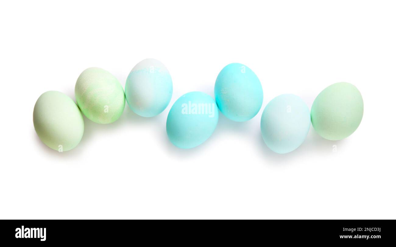 Painted Easter eggs isolated on white background Stock Photo - Alamy