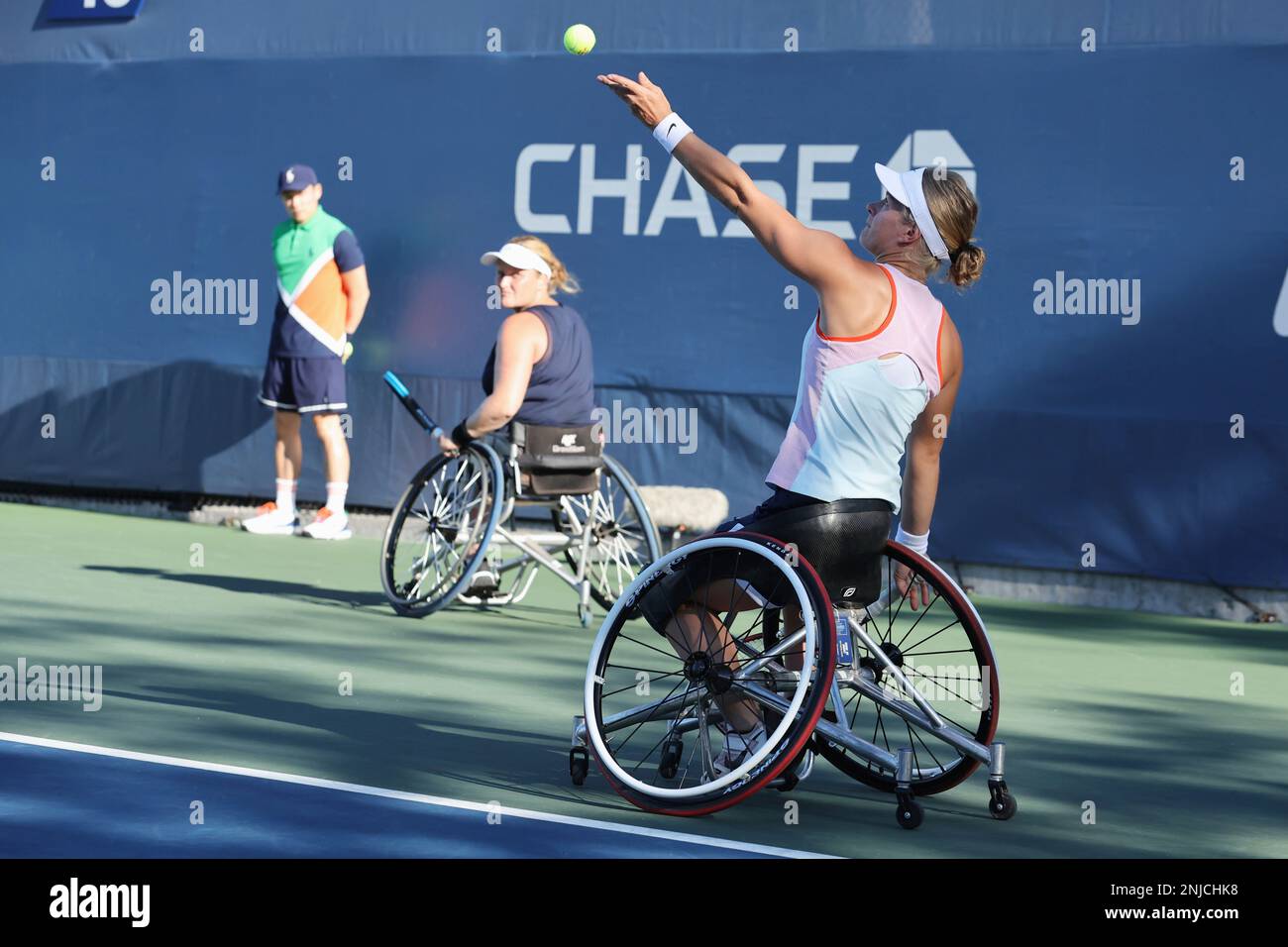 Diede De Groot and Aniek Van Koot during a wheelchair women's doubles  quarterfinal match at the 2022 US Open, Thursday, Sep. 8, 2022 in Flushing,  NY. (Brad Penner/USTA via AP Stock Photo - Alamy