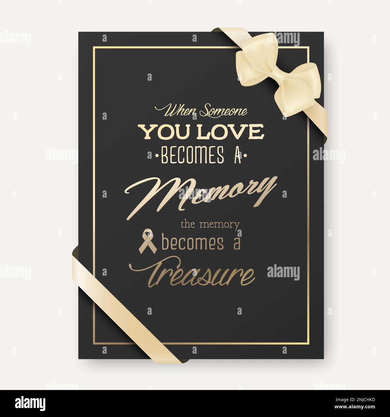 Vector Vertical A4 Funeral Card. When Someone You Love a Memory