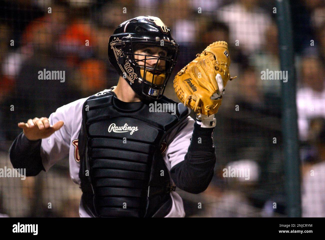 GIANTS 066 LH.JPG Houston Astros vs. San Francisco Giants at SBC Park.  Catcher Brad Ausmus catches ball for a 3rd out in the first inning. Shot on  9/23/04 in San Francisco. LIZ