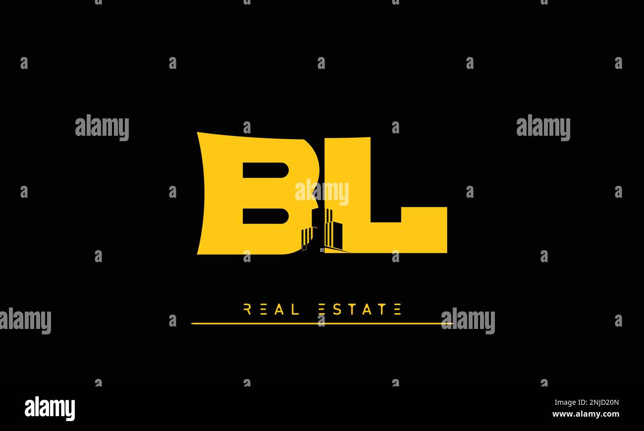 Real Estate letters Initials Monogram logo BL , LB Stock Vector
