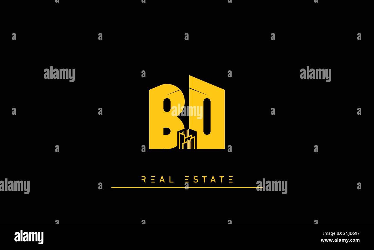 Real Estate letters Initials Monogram logo BO , OB Stock Vector Image