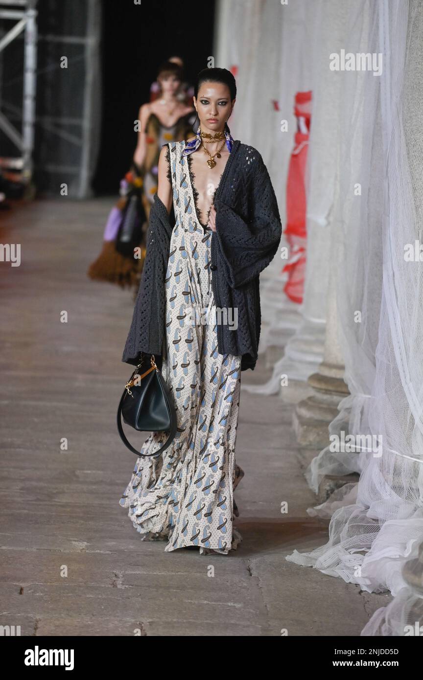 Milan, Italy. 22nd Feb, 2023. Milan, Woman Fashion Week, Fall Winter