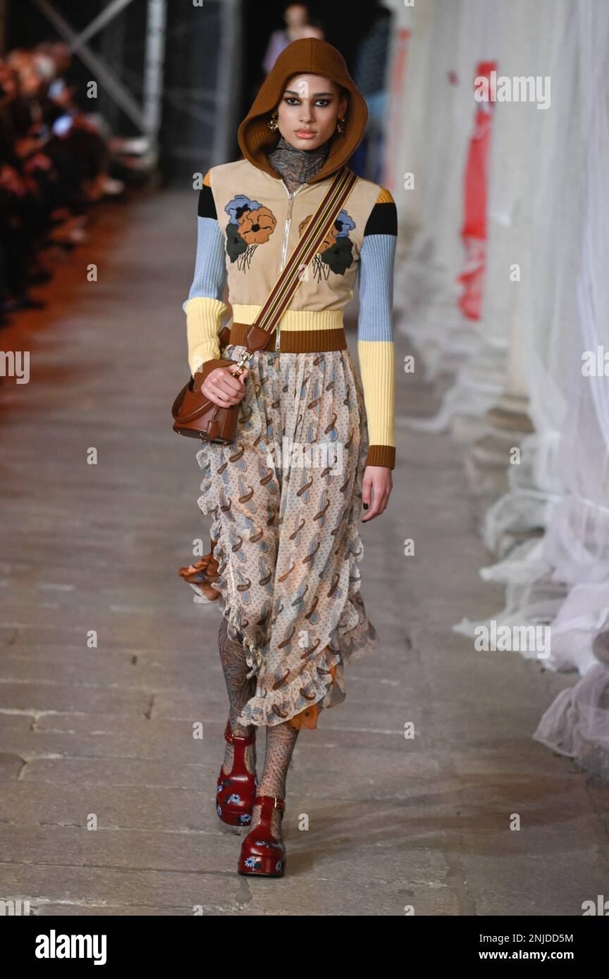 Milan, Italy. 22nd Feb, 2023. Milan, Woman Fashion Week, Fall Winter