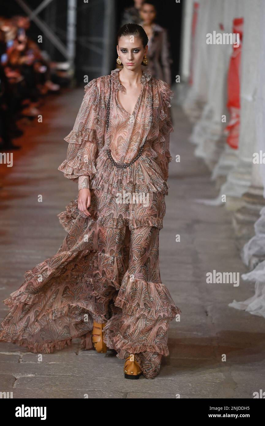 Milan, Italy. 22nd Feb, 2023. Milan, Woman Fashion Week, Fall Winter