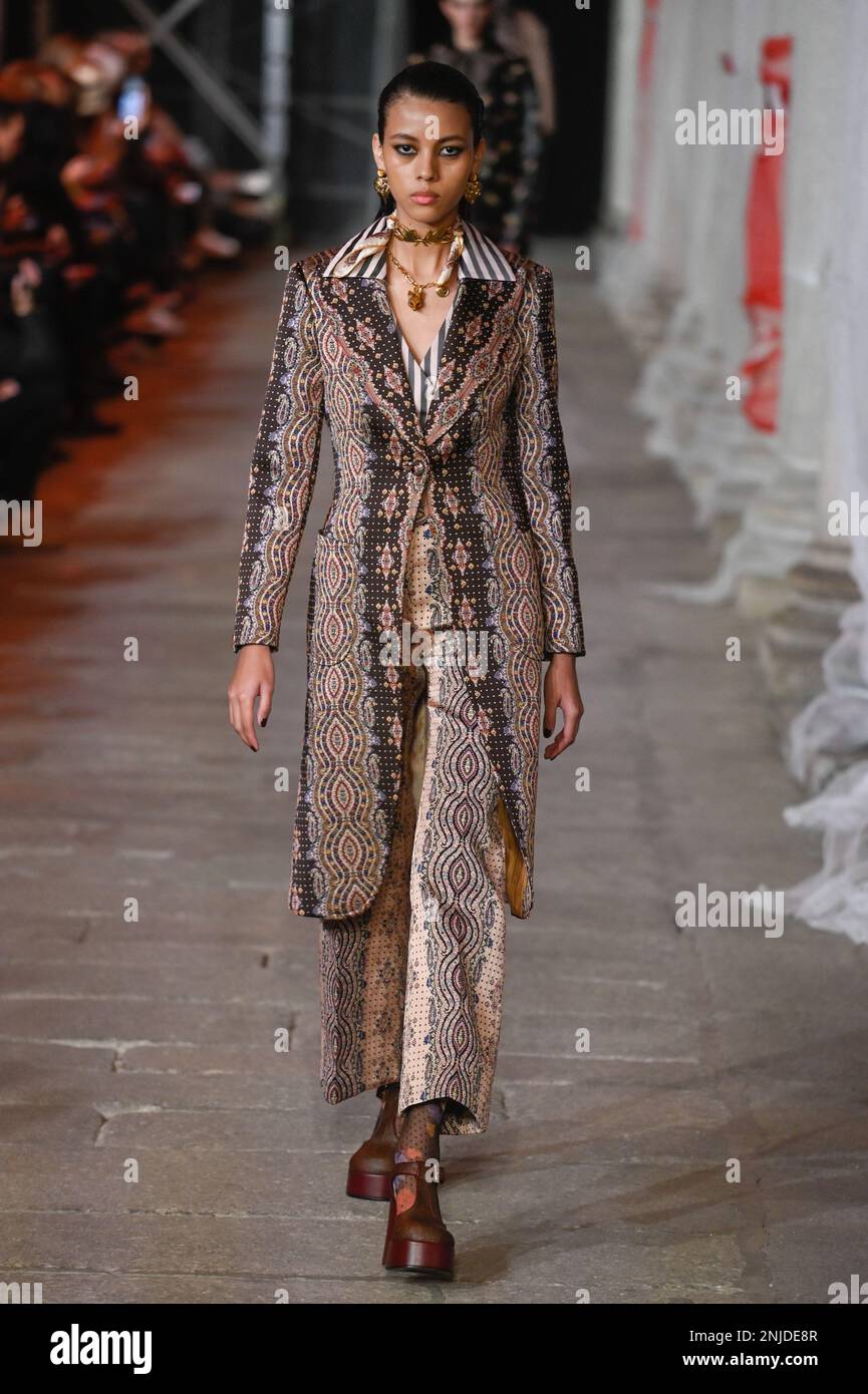 Milan, Italy. 22nd Feb, 2023. Milan, Woman Fashion Week, Fall Winter