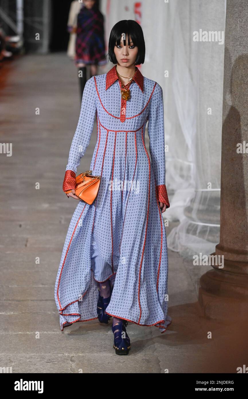 Milan, Italy. 22nd Feb, 2023. Milan, Woman Fashion Week, Fall Winter