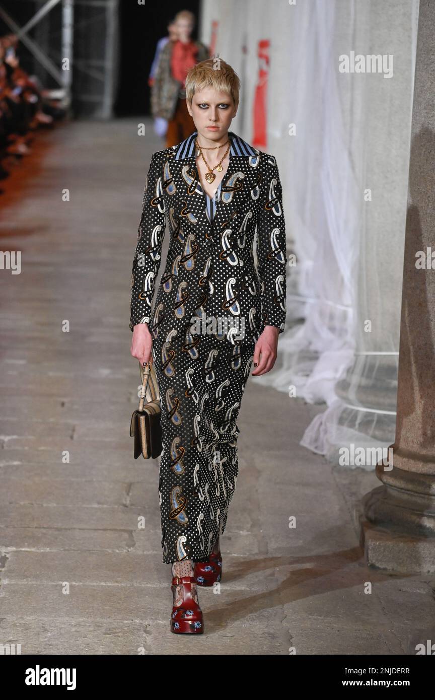 Milan, Italy. 22nd Feb, 2023. Milan, Woman Fashion Week, Fall Winter
