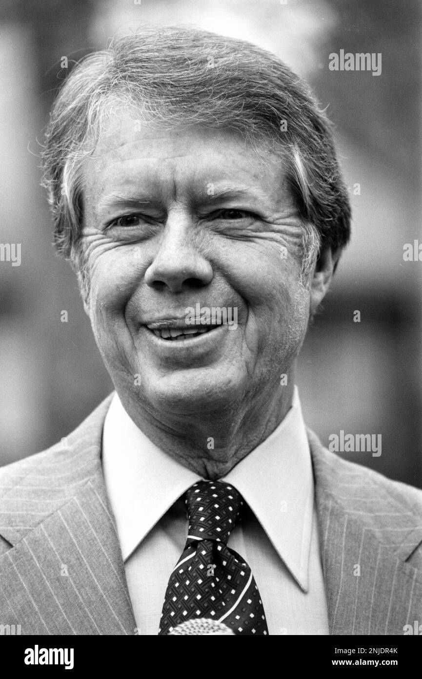 President Jimmy Carter at his home in Plains, 1977 Stock