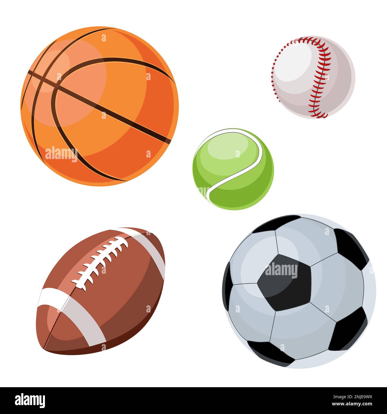 Set of sport different balls vector illustration Stock Vector Image
