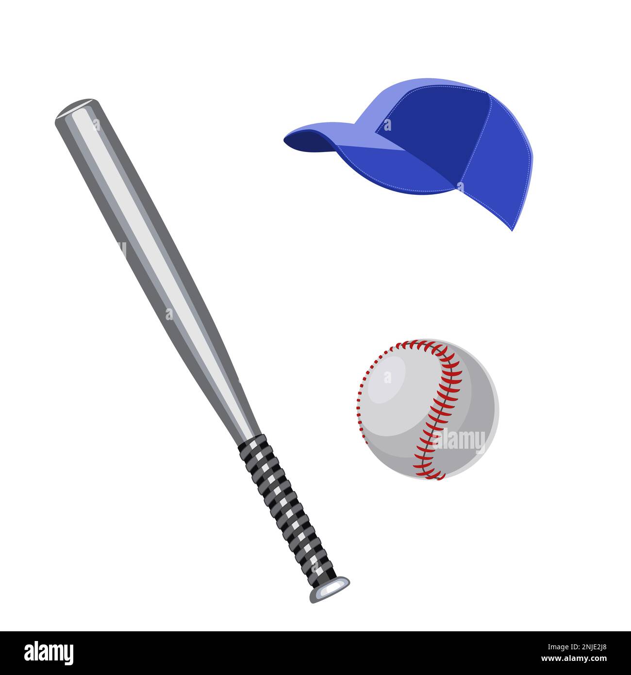 Baseball equipment vector illustration in flat technique Stock Vector
