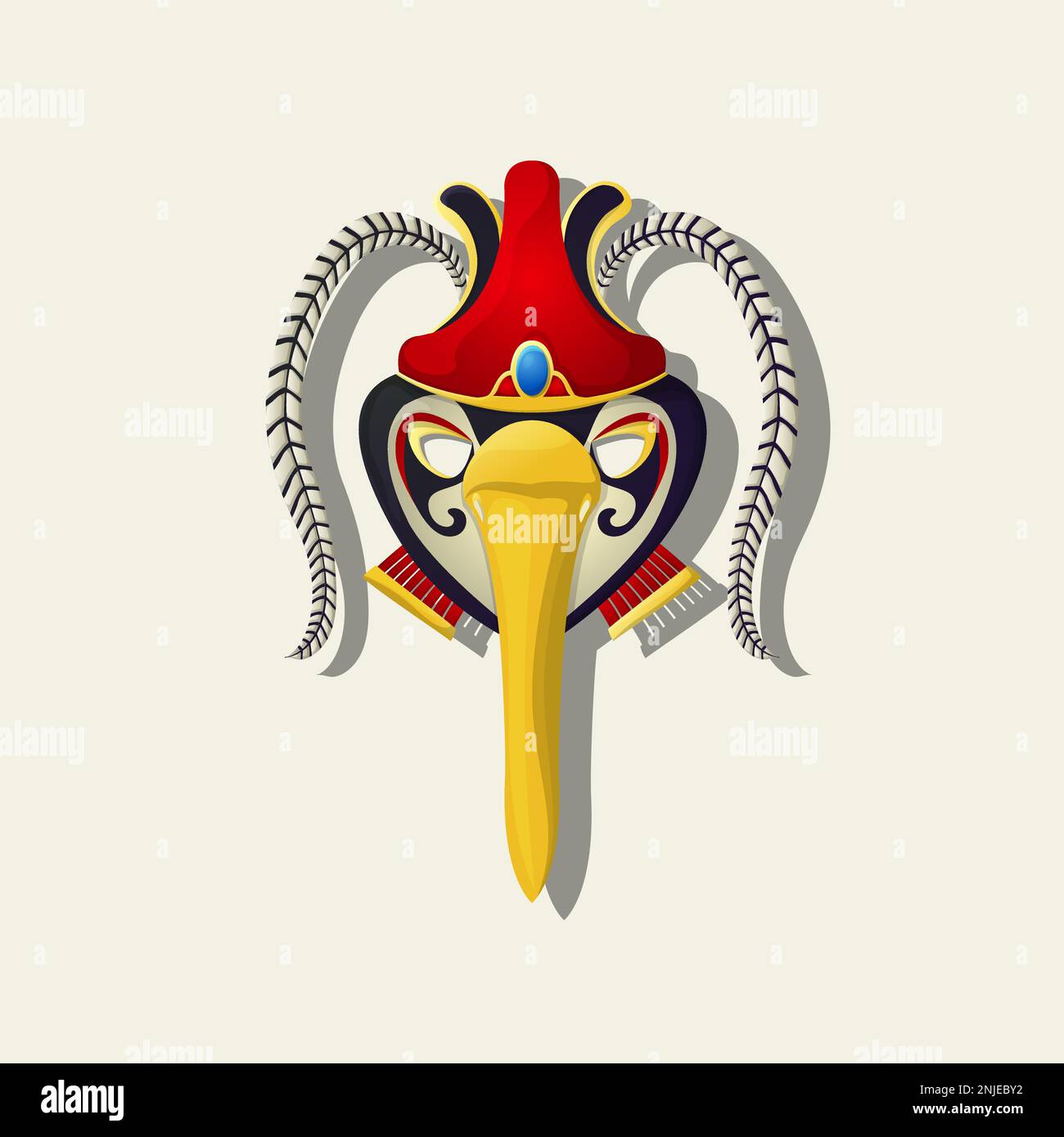 Egyptian god Bennu mask, vector icon Stock Vector