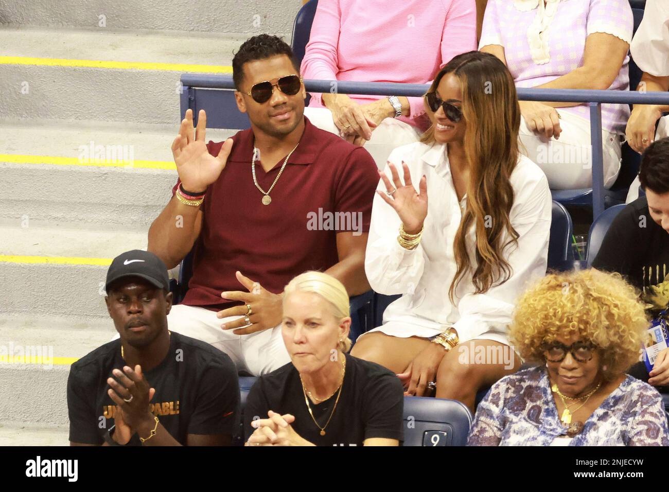 Russell Wilson and Ciara attend the 2022 US Open at USTA Billie