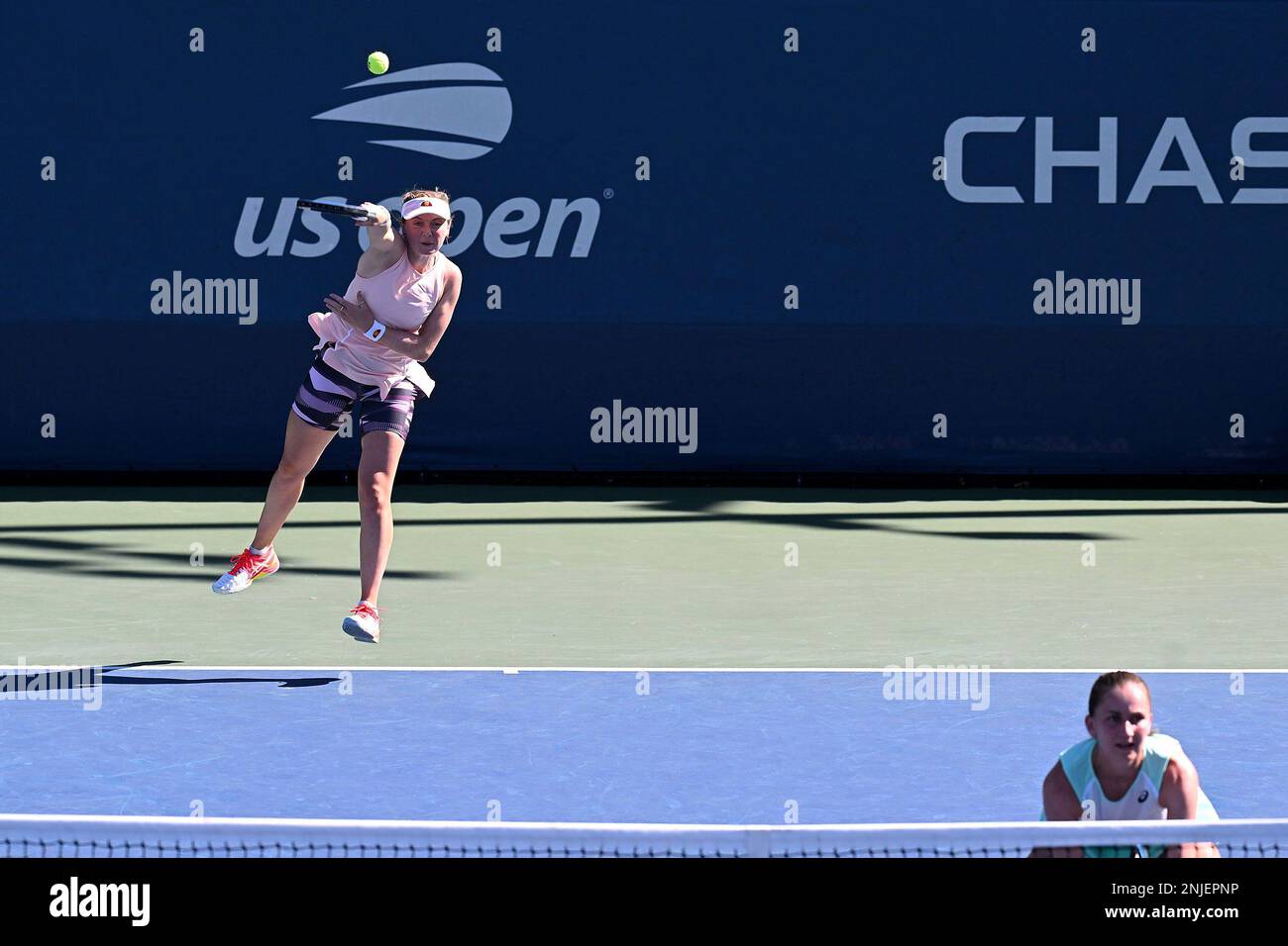 Alicia during a women's doubles match at the 2022 US Open