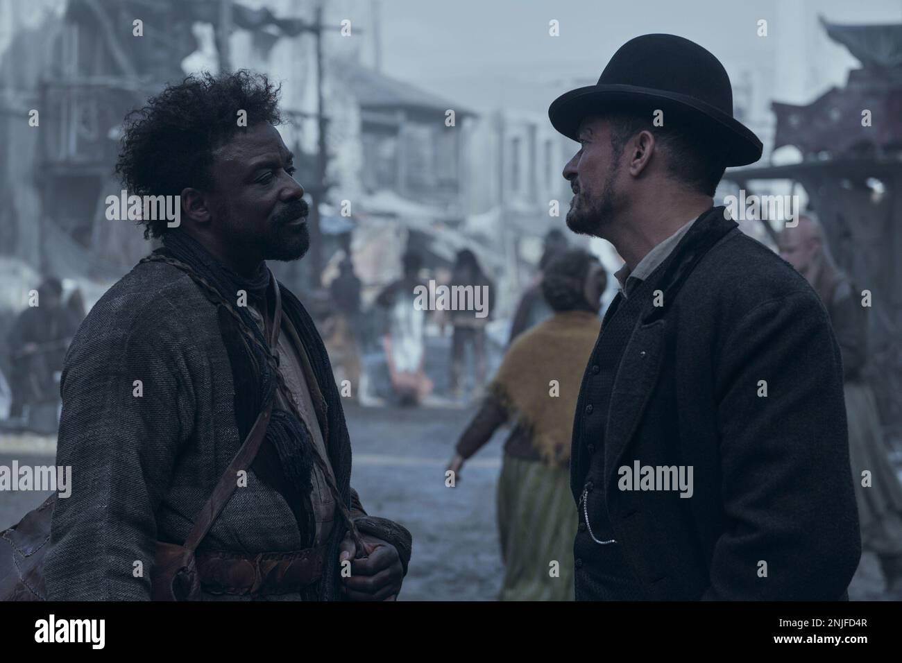 CARNIVAL ROW from left Ariyon Bakare Orlando Bloom The