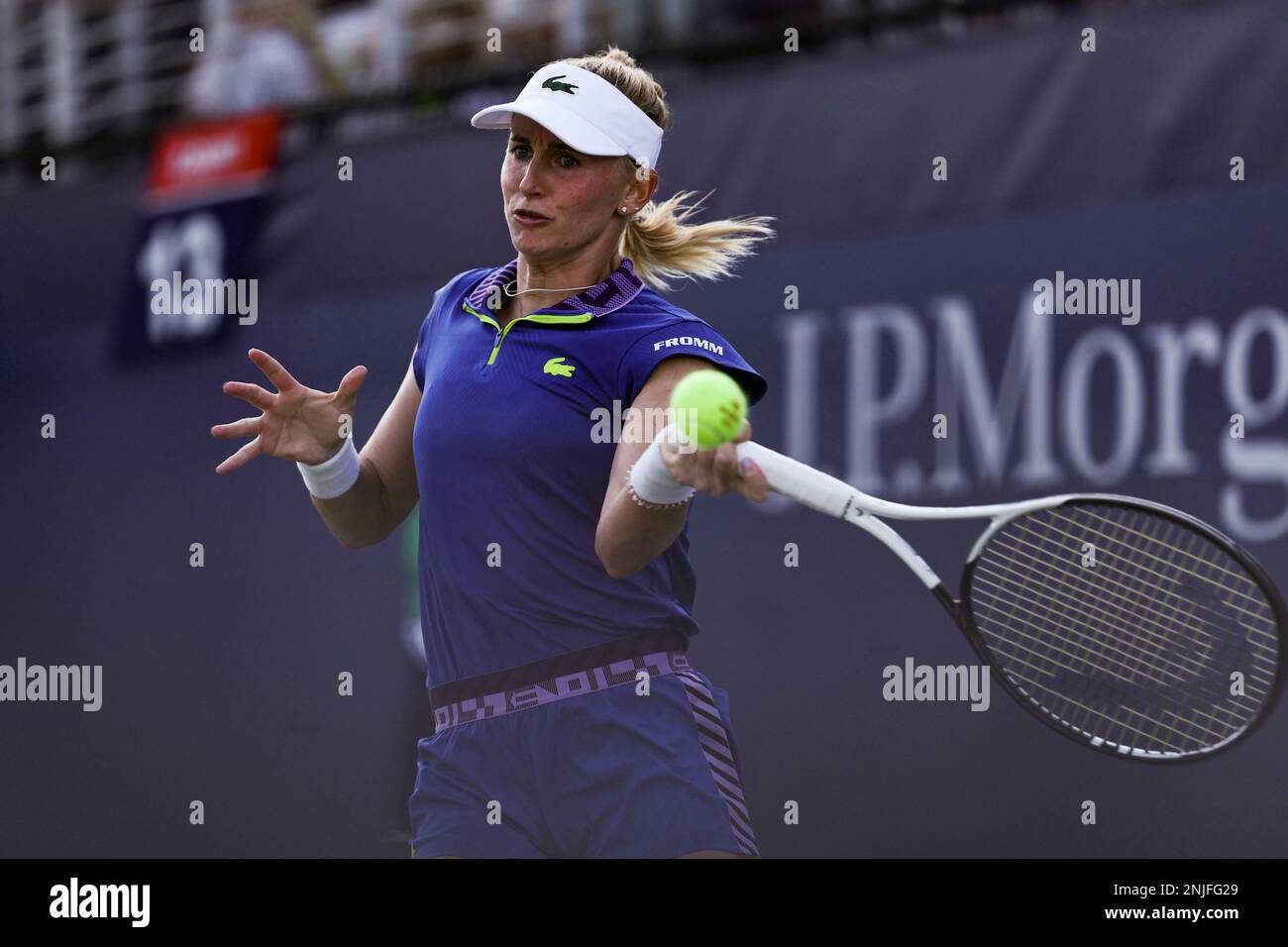 Jil Teichmann in action during a womens singles match at the 2022 US Open, Monday, Aug