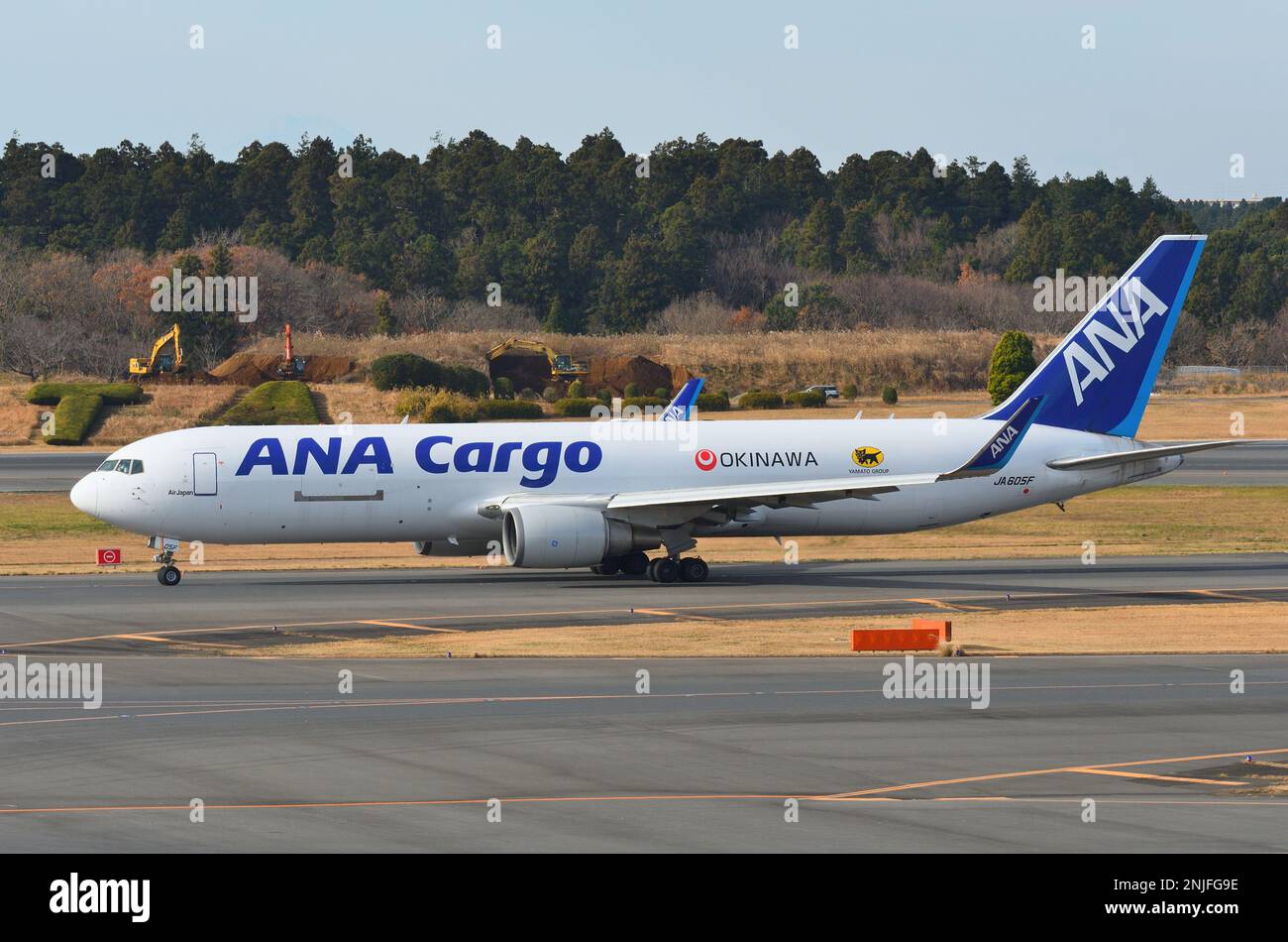 Chiba Prefecture, Japan - December 19, 2020: ANA Cargo Boeing B767-300F(ER) (JA605F) freighter. Stock Photo