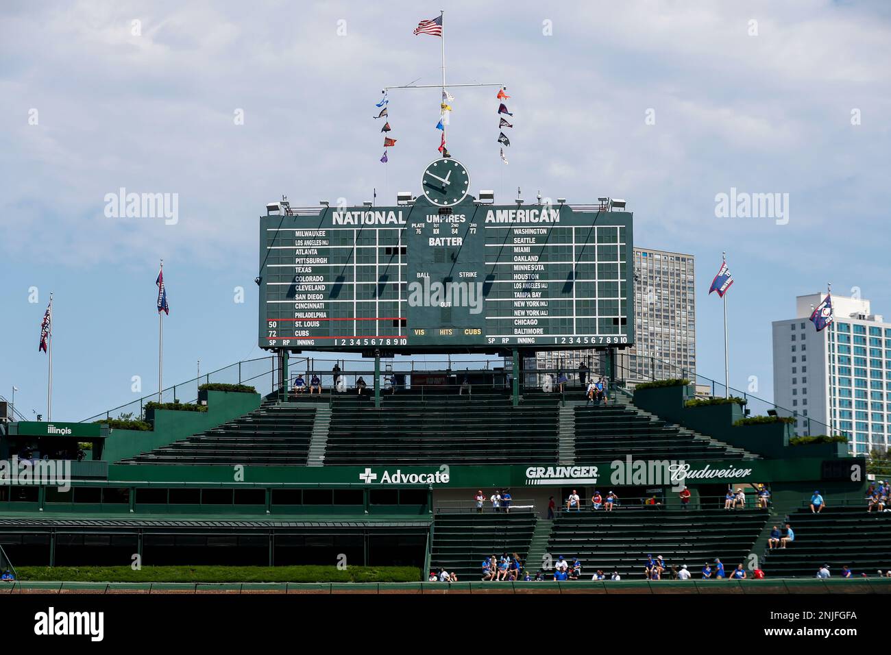 Scoreboard at Wrigley Field in Chicago Illinois USA Stock Photo - Alamy