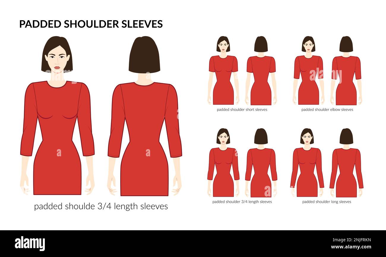 Set of Padded shoulder sleeves clothes - long, short, 3-4, elbow length ...
