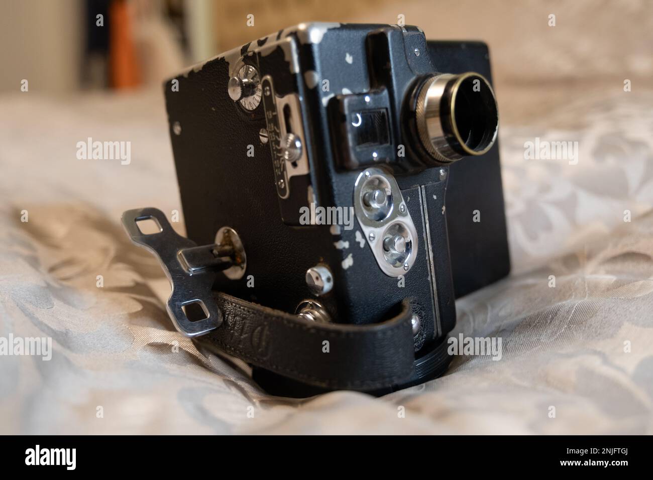 Cairo, Egypt February 2023 Front view of vintage 1930s Ditmar 9.5mm