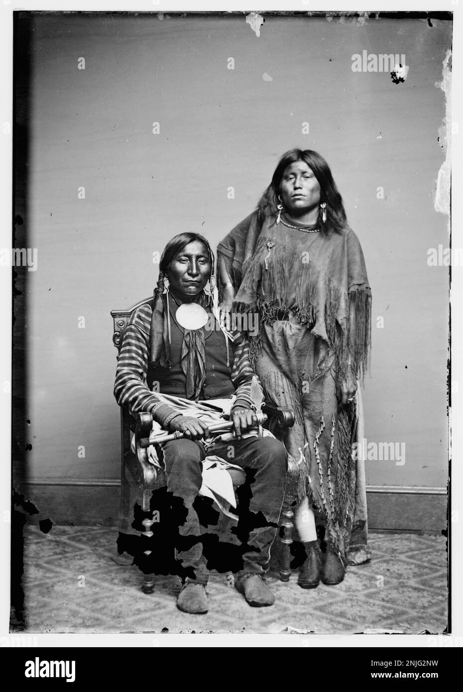 Lone Wolf and his wife Etla, Kiowa Indians Stock Photo