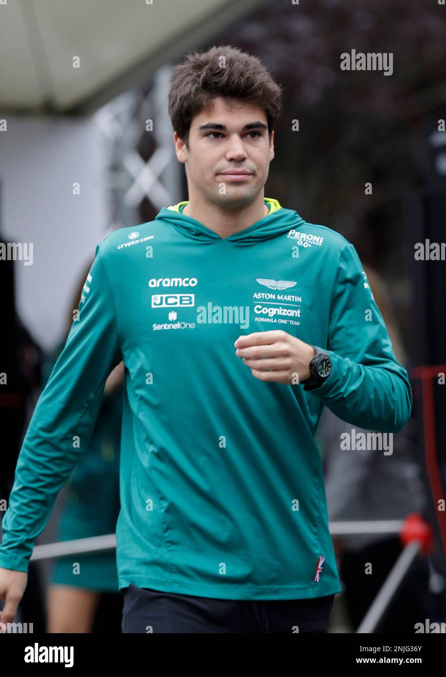 August 27, 2022: Aston Martin #18 Lance Stroll from Canada walks in the  paddock before the third practice session of F1 Rolex Grand Prix of Belgium  at Circuit de Spa-Francorchamps in Francorchamps,