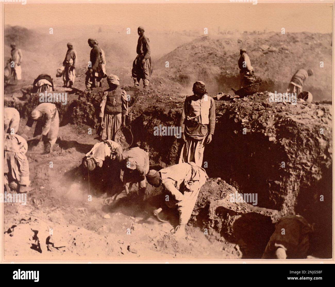 Illustrates excavations at Oxyrhynchus 1 ca 1903. Stock Photo