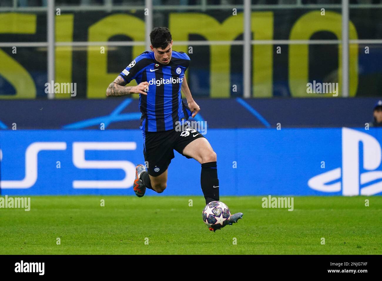 Alessandro Bastoni (FC Inter) during the UEFA Champions League football match between FC Internazionale and FC Porto on February 22, 2023 at Giuseppe Meazza Stadium in Milan, Italy. Photo Luca Rossini/E-Mage Stock Photo