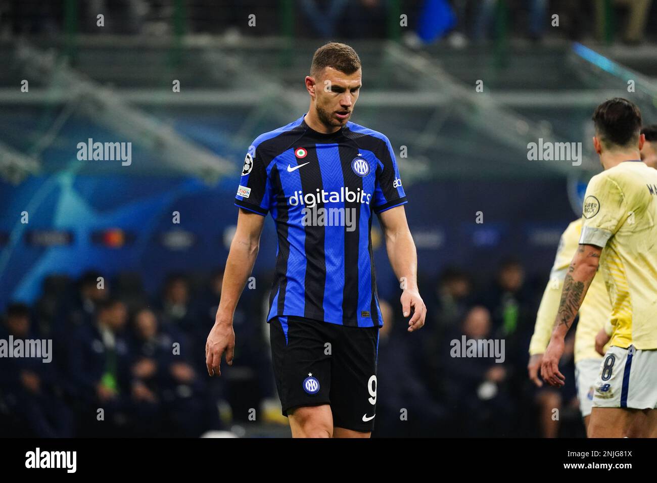 Edin Dzeko (FC Inter) during the UEFA Champions League football match between FC Internazionale and FC Porto on February 22, 2023 at Giuseppe Meazza Stadium in Milan, Italy. Photo Luca Rossini/E-Mage Stock Photo