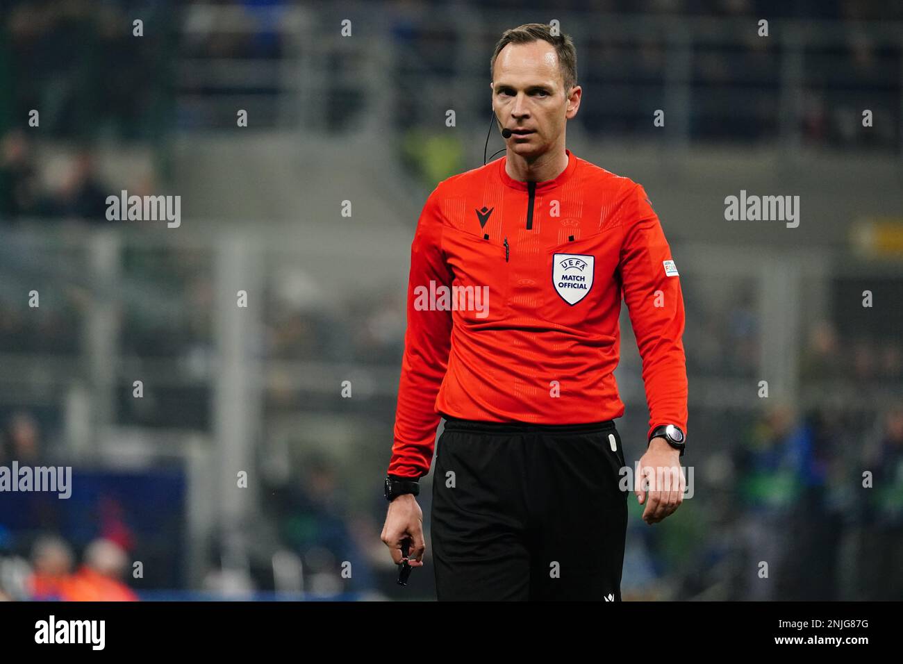Srdjan Jovanovic (Referee) during the UEFA Champions League football match between FC Internazionale and FC Porto on February 22, 2023 at Giuseppe Meazza Stadium in Milan, Italy. Photo Luca Rossini/E-Mage Stock Photo