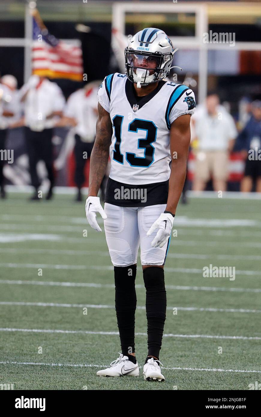 FOXBOROUGH, MA - AUGUST 19: Carolina Panthers wide receiver Ra'Shaun Henry  (13) during an NFL preseason game between the New England Patriots and the Carolina  Panthers on August 19, 2022, at Gillette