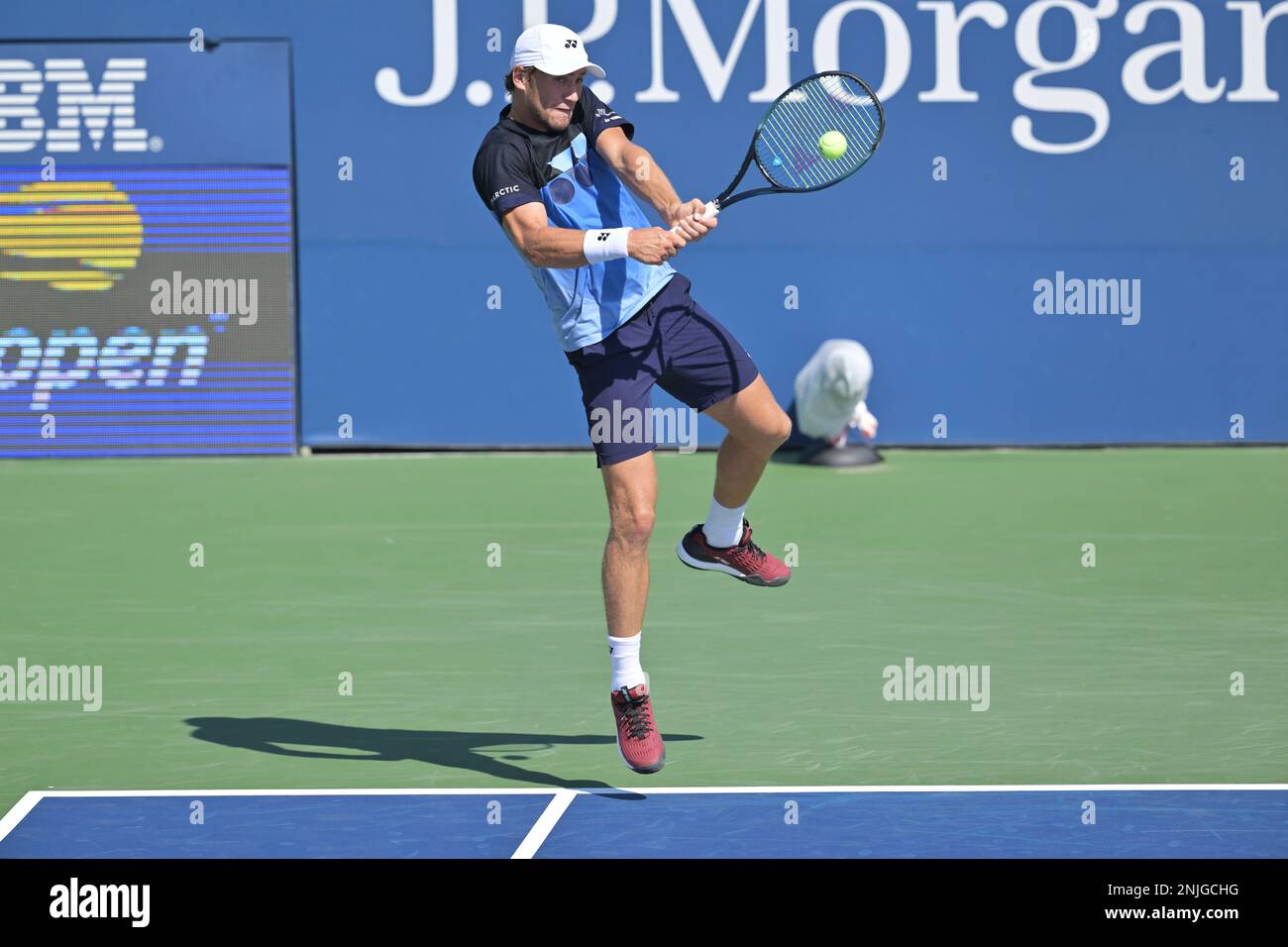 Casper Ruud during practice at the 2022 US Open, Thursday, Aug. 25 ...