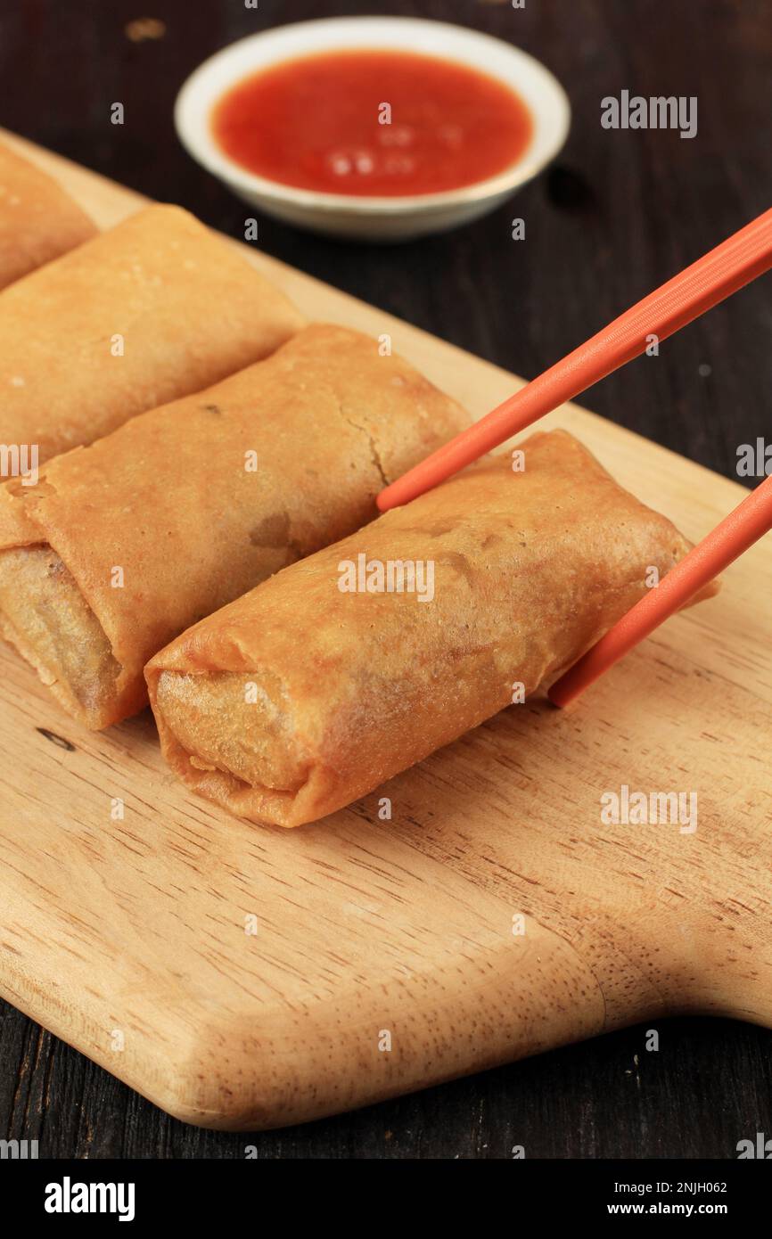Lumpia or Lunpia, Traditional Fried Snacks from Semarang, Indonesia