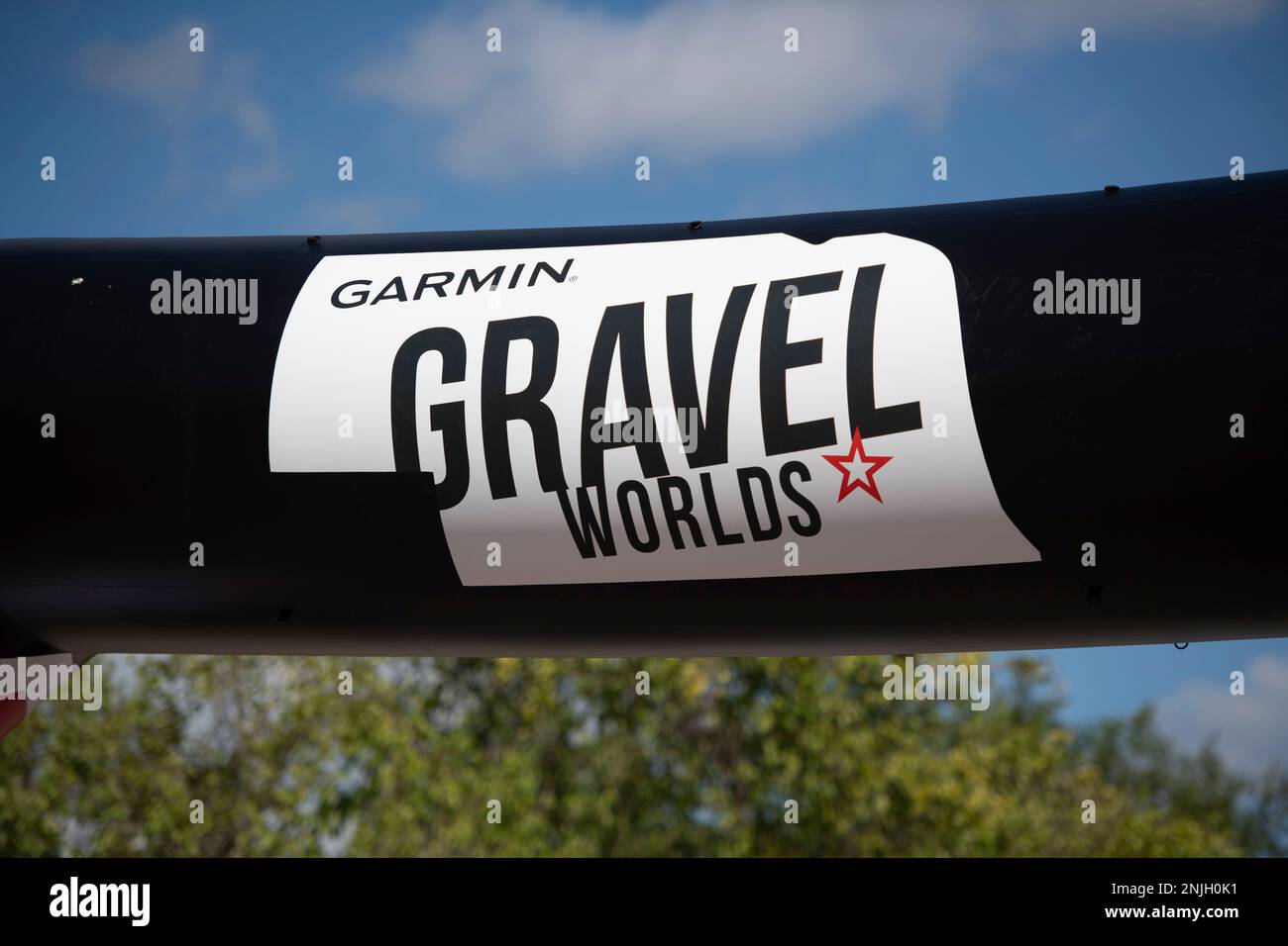 The finish line at the Garmin Gravel Worlds, Saturday, Aug. 20, 2022