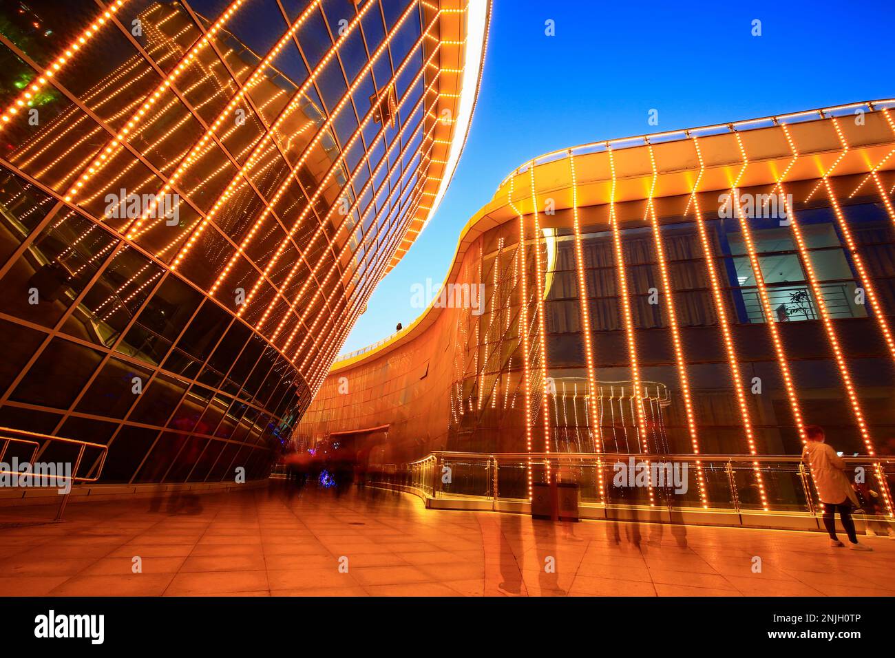 Modern buildings at night Stock Photo - Alamy